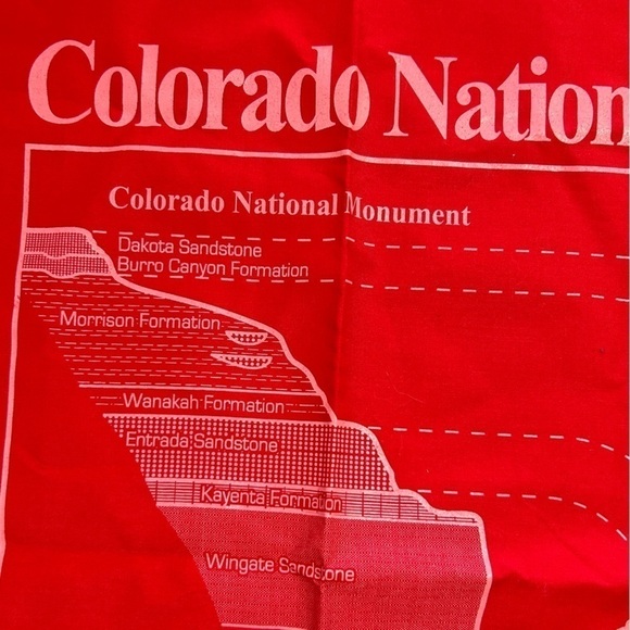 Colorado National Monument Bandana Handkerchief Red Vintage - Picture 4 of 5